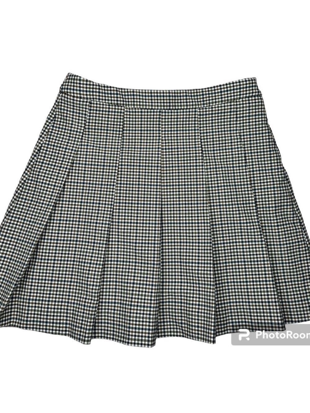ZARA GINGHAM PLEATED  MINI SKIRT NAVY, CAMEL & CREAM SKIRT GIRLS SIZE 13-14